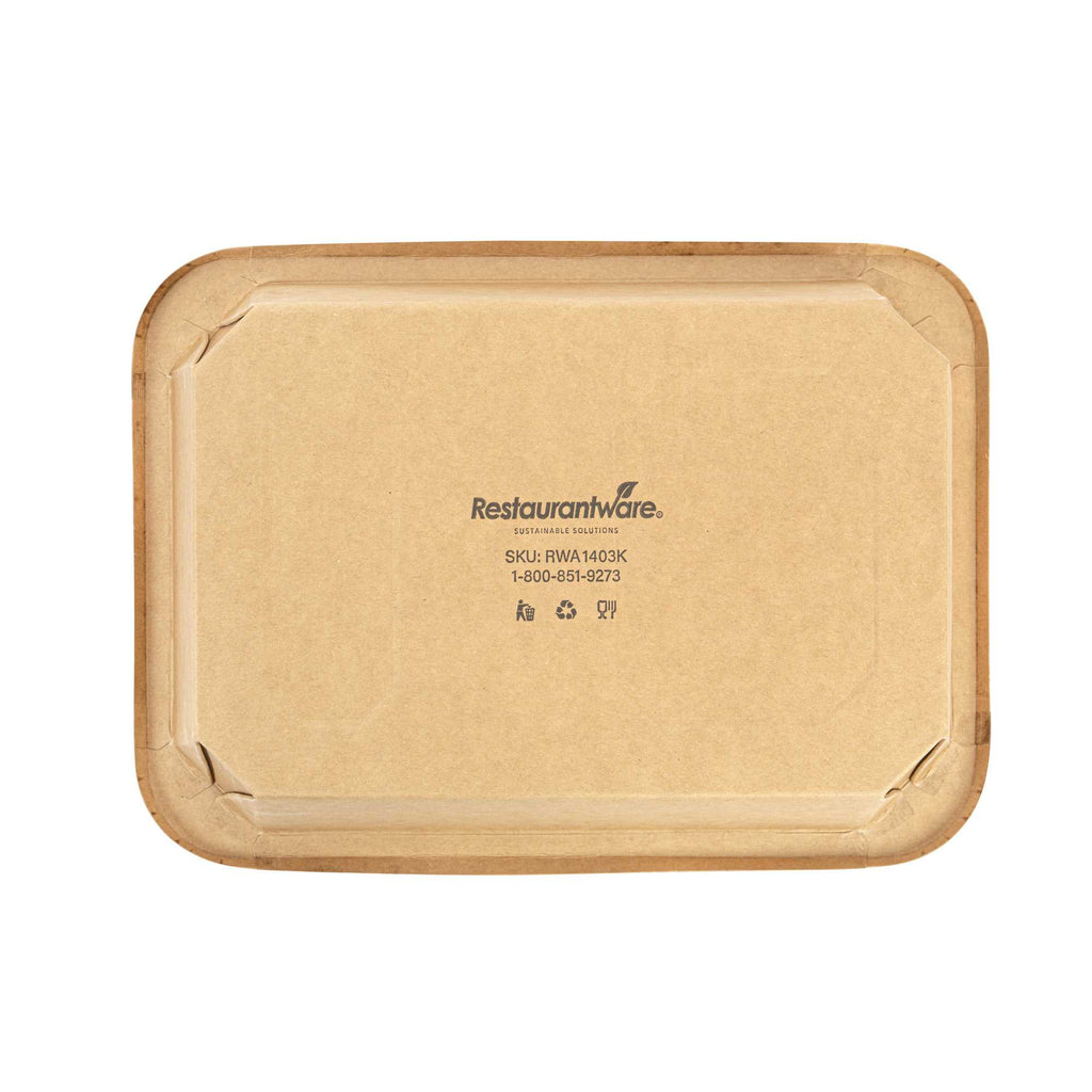 Sustain 41 oz Octagonal Kraft Paper Take Out Container - with PLA Lining, Compostable - 8 3/4" x 6" x 2" - 100 count box