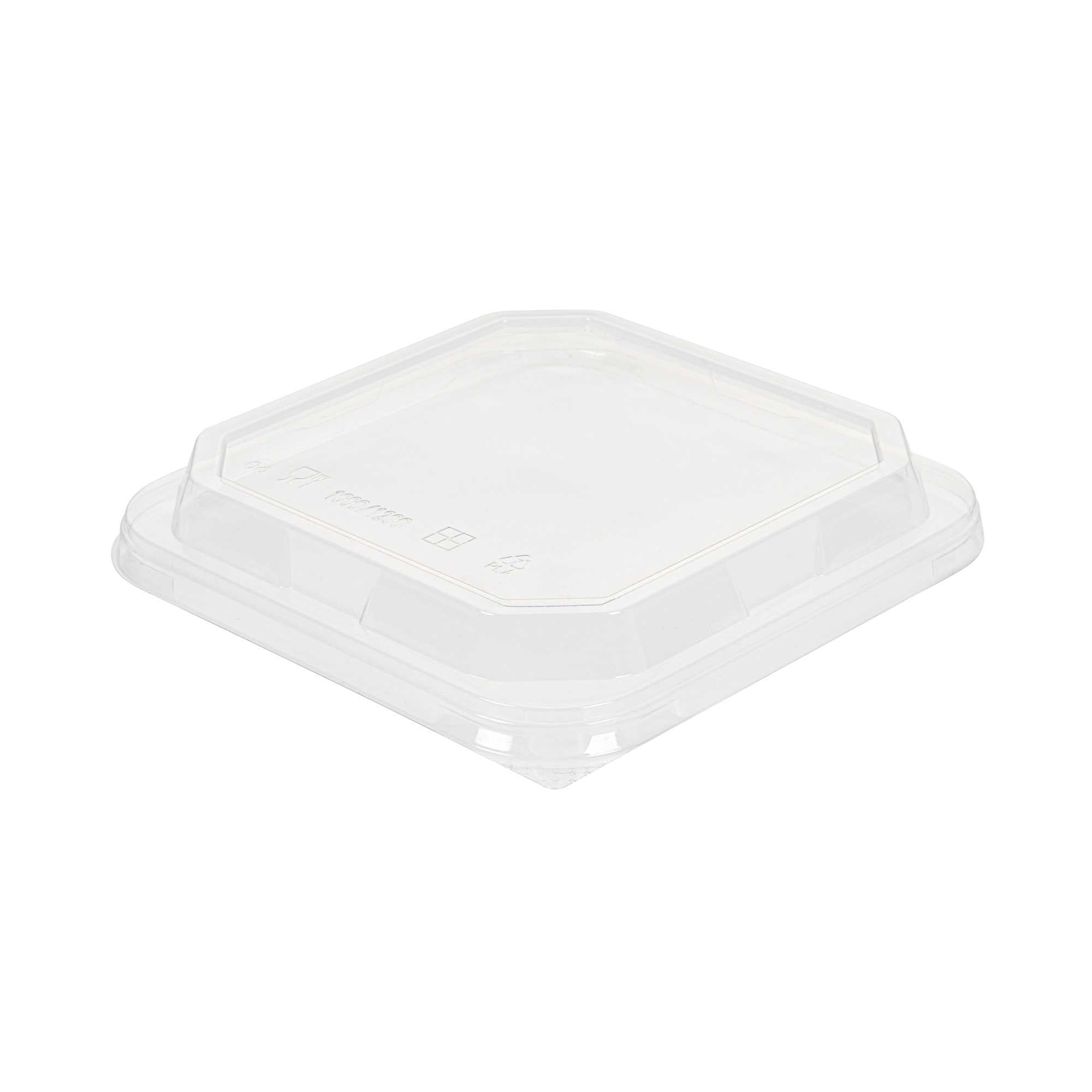 Sustain Octagonal Clear PLA Plastic Dome Lid - Fits 34 oz Container - 7" x 7" x 1 1/4" - 100 count box