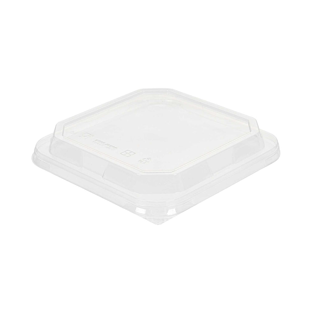 Sustain Octagonal Clear PLA Plastic Dome Lid - Fits 34 oz Container - 7" x 7" x 1 1/4" - 25 count box