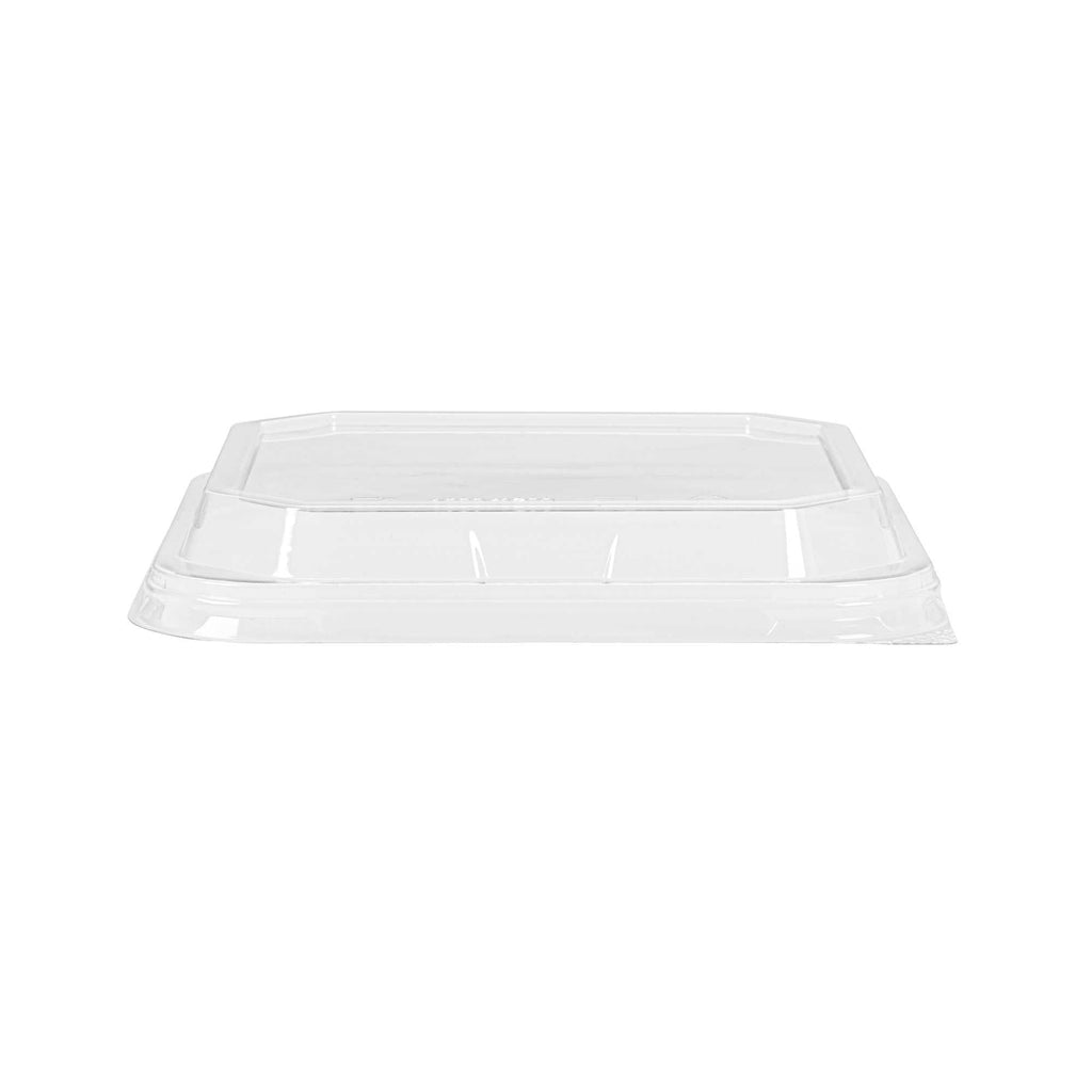Sustain Octagonal Clear PLA Plastic Dome Lid - Fits 34 oz Container - 7" x 7" x 1 1/4" - 100 count box