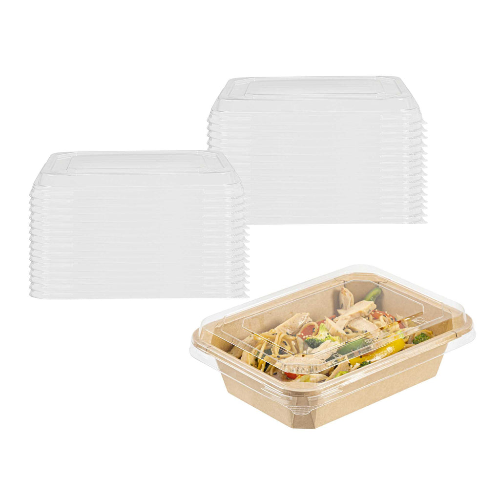 Sustain Octagonal Clear PLA Plastic Dome Lid - Fits 41 oz Container - 9" x 6 1/4" x 1 1/4" - 100 count box