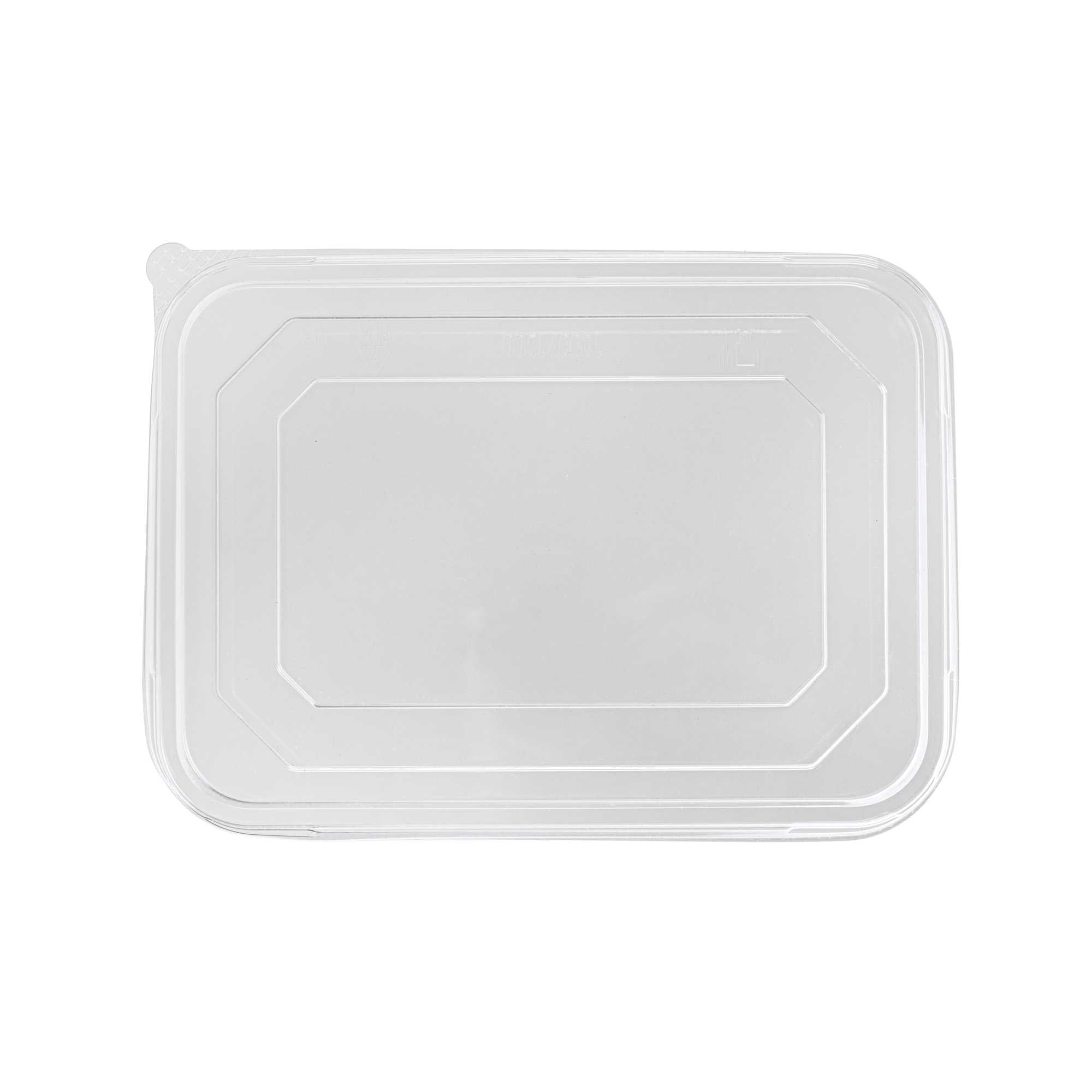 Sustain Octagonal Clear PLA Plastic Dome Lid - Fits 41 oz Container - 9" x 6 1/4" x 1 1/4" - 25 count box