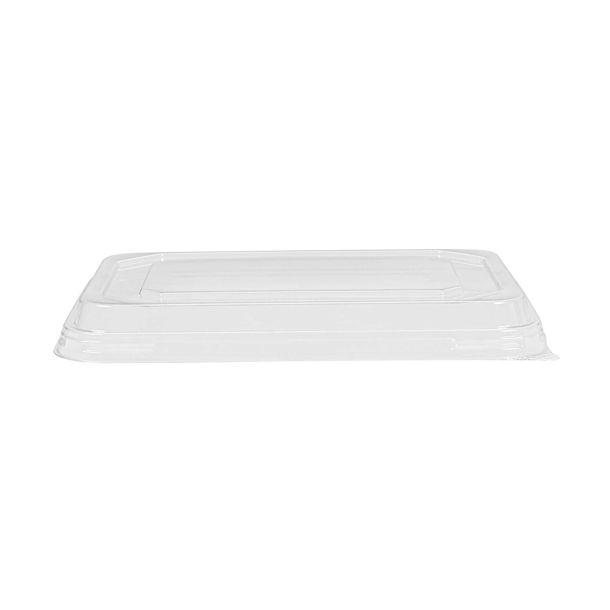 Sustain Octagonal Clear PLA Plastic Dome Lid - Fits 41 oz Container - 9" x 6 1/4" x 1 1/4" - 100 count box