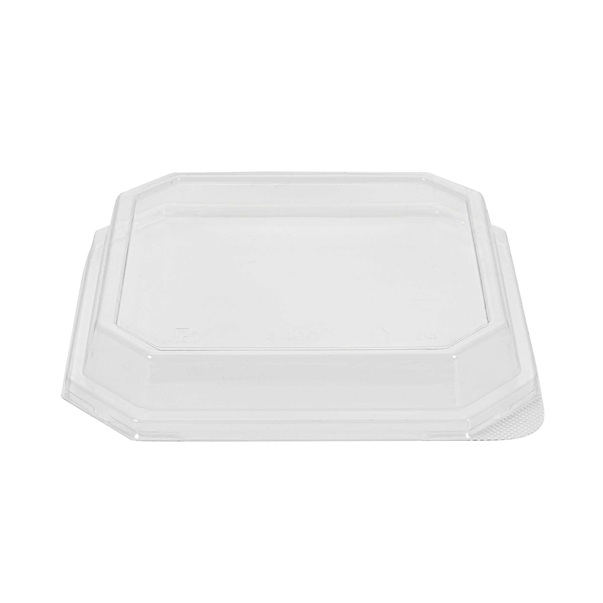 Sustain Octagonal Clear PLA Plastic Dome Lid - Fits 41 oz Container - 7 3/4" x 7 3/4" x 1 1/4" - 25 count box