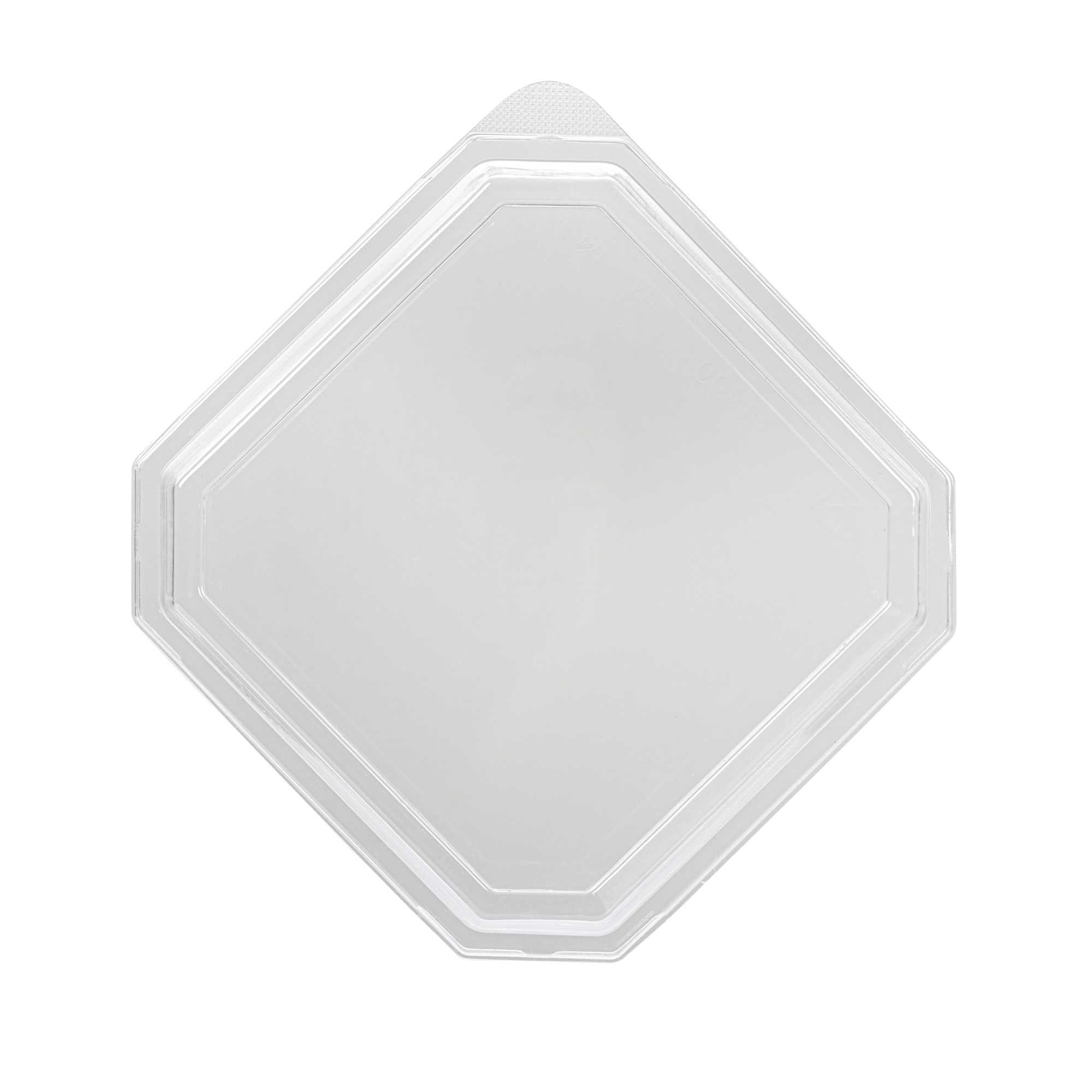 Sustain Octagonal Clear PLA Plastic Dome Lid - Fits 41 oz Container - 7 3/4" x 7 3/4" x 1 1/4" - 25 count box