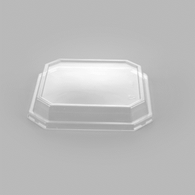 Sustain Octagonal Clear PLA Plastic Dome Lid - Fits 41 oz Container - 7 3/4" x 7 3/4" x 1 1/4" - 100 count box