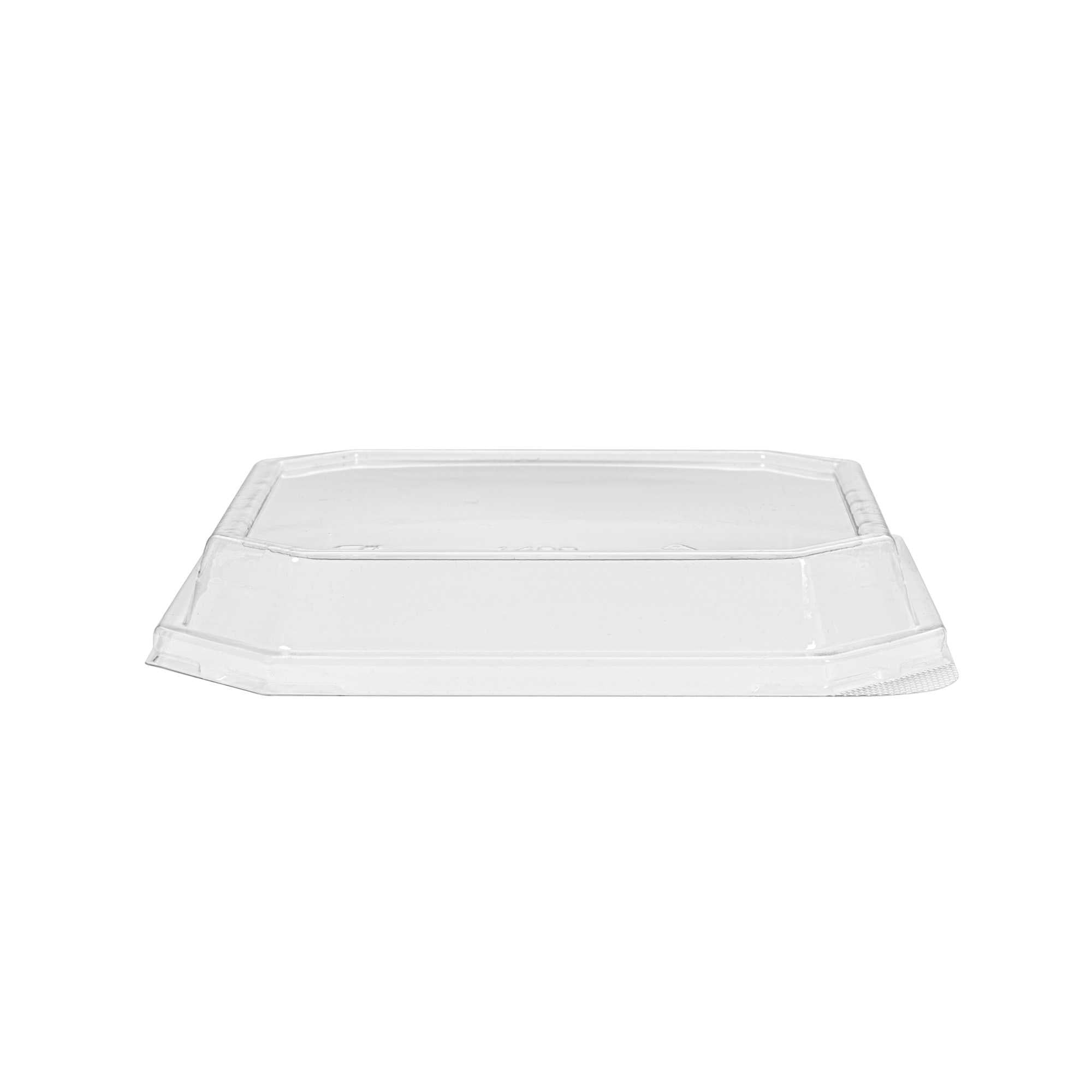 Sustain Octagonal Clear PLA Plastic Dome Lid - Fits 41 oz Container - 7 3/4" x 7 3/4" x 1 1/4" - 100 count box