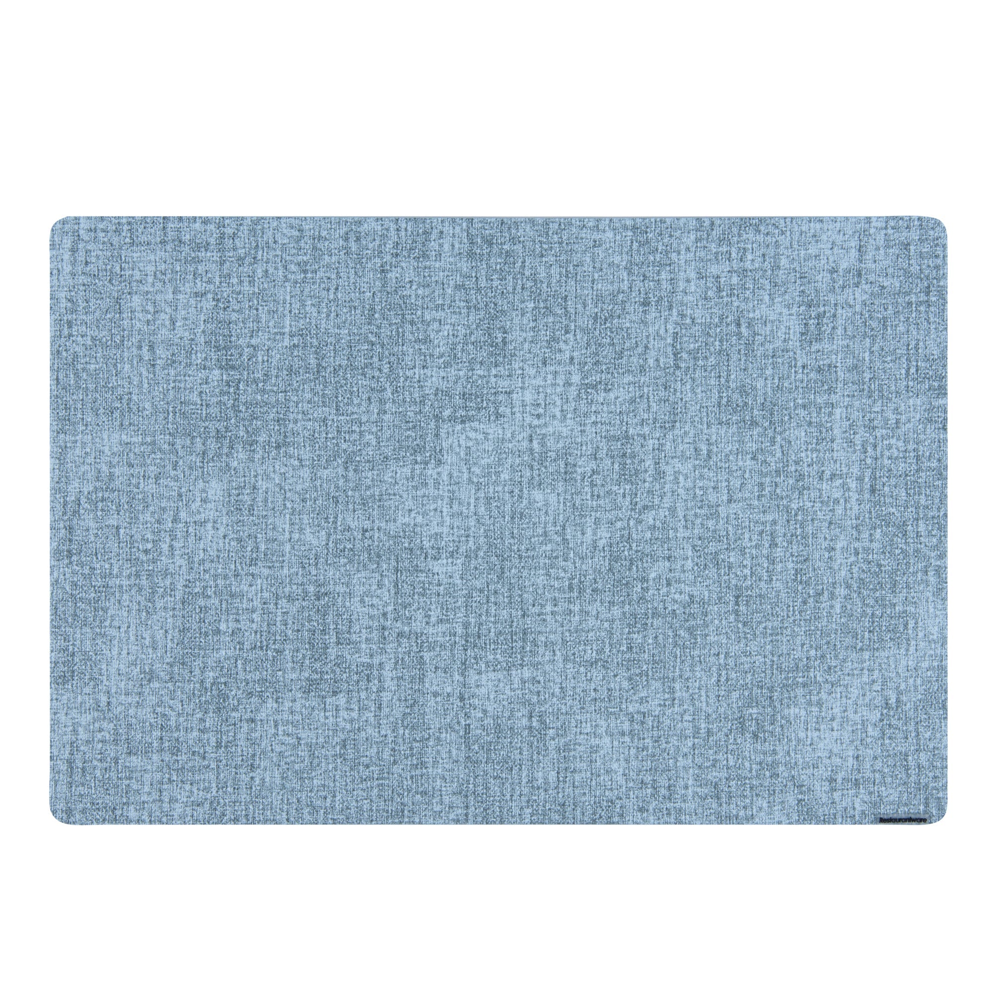 Denim Mesh Rectangle Blue Vinyl Linen-Feel Placemat - 17 3/4" x 11 3/4" - 6 count box