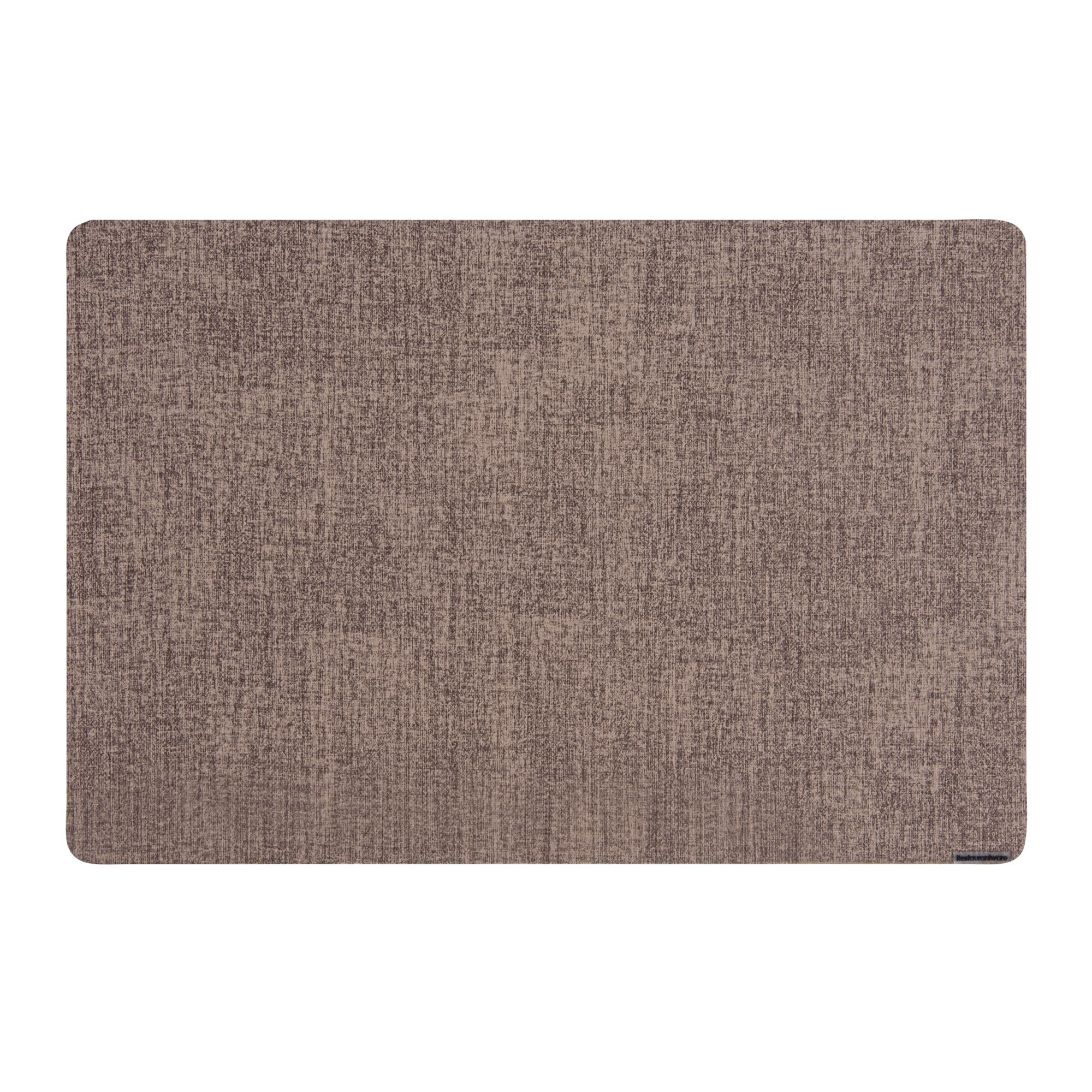 Denim Mesh Rectangle Brown Vinyl Linen-Feel Placemat - 17 3/4" x 11 3/4" - 6 count box