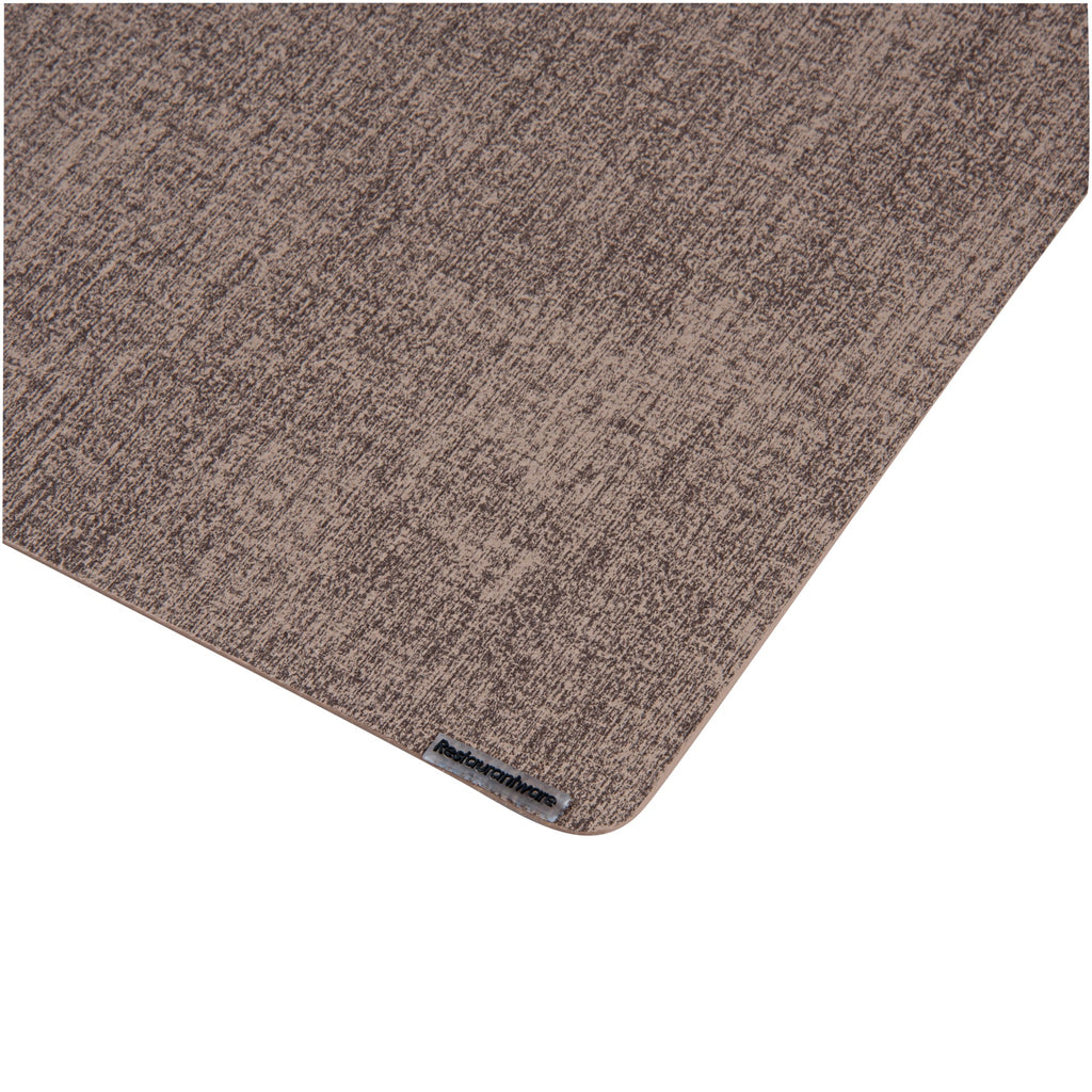 Denim Mesh Rectangle Brown Vinyl Linen-Feel Placemat - 17 3/4" x 11 3/4" - 6 count box