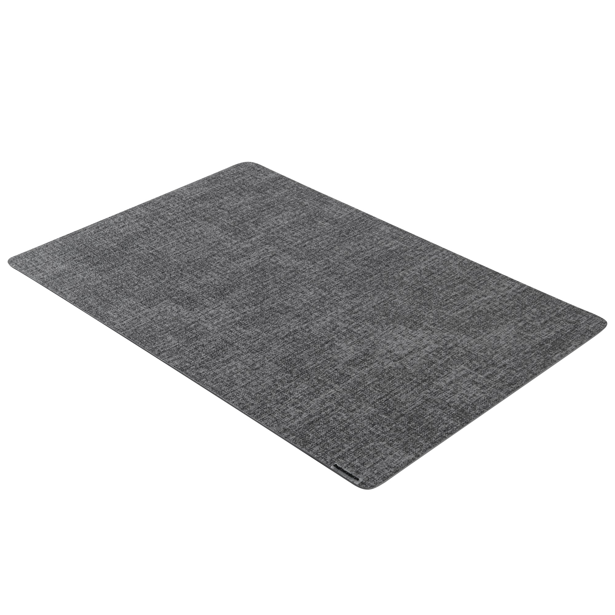 Denim Mesh Rectangle Dark Gray Vinyl Linen-Feel Placemat - 17 3/4" x 11 3/4" - 6 count box