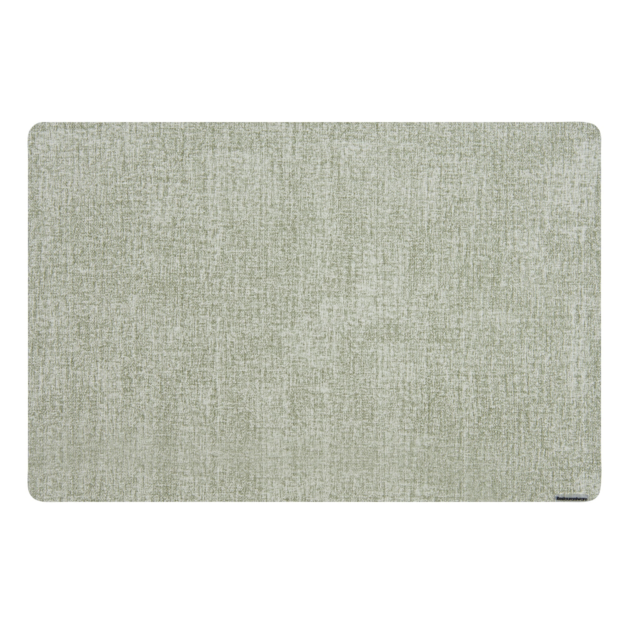 Denim Mesh Rectangle Green Vinyl Linen-Feel Placemat - 17 3/4" x 11 3/4" - 6 count box