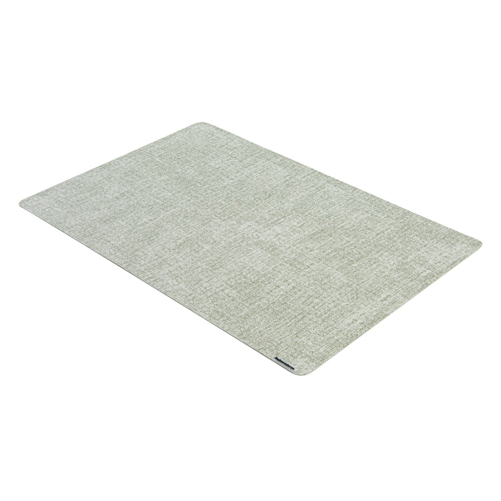 Denim Mesh Rectangle Green Vinyl Linen-Feel Placemat - 17 3/4" x 11 3/4" - 6 count box