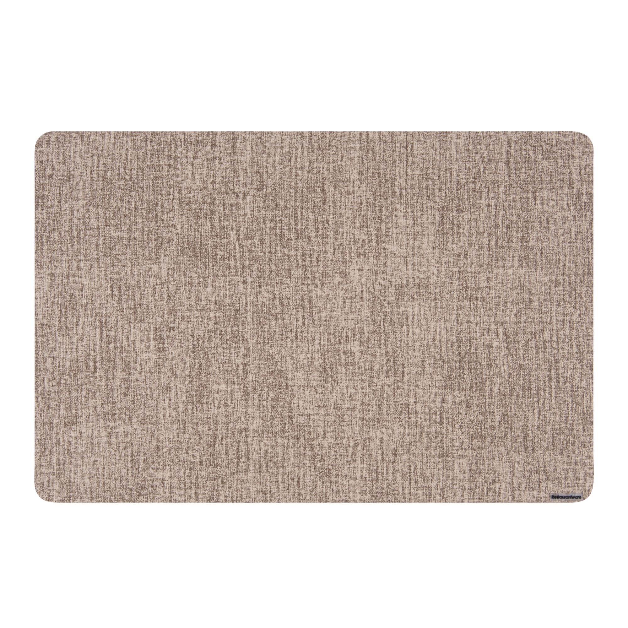 Denim Mesh Rectangle Beige Vinyl Linen-Feel Placemat - 17 3/4" x 11 3/4" - 6 count box