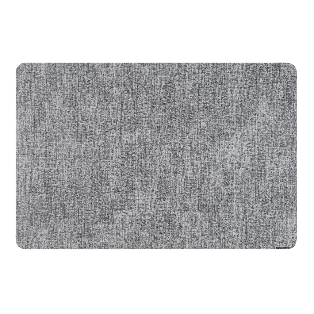 Denim Mesh Rectangle Light Gray Vinyl Linen-Feel Placemat - 17 3/4" x 11 3/4" - 6 count box