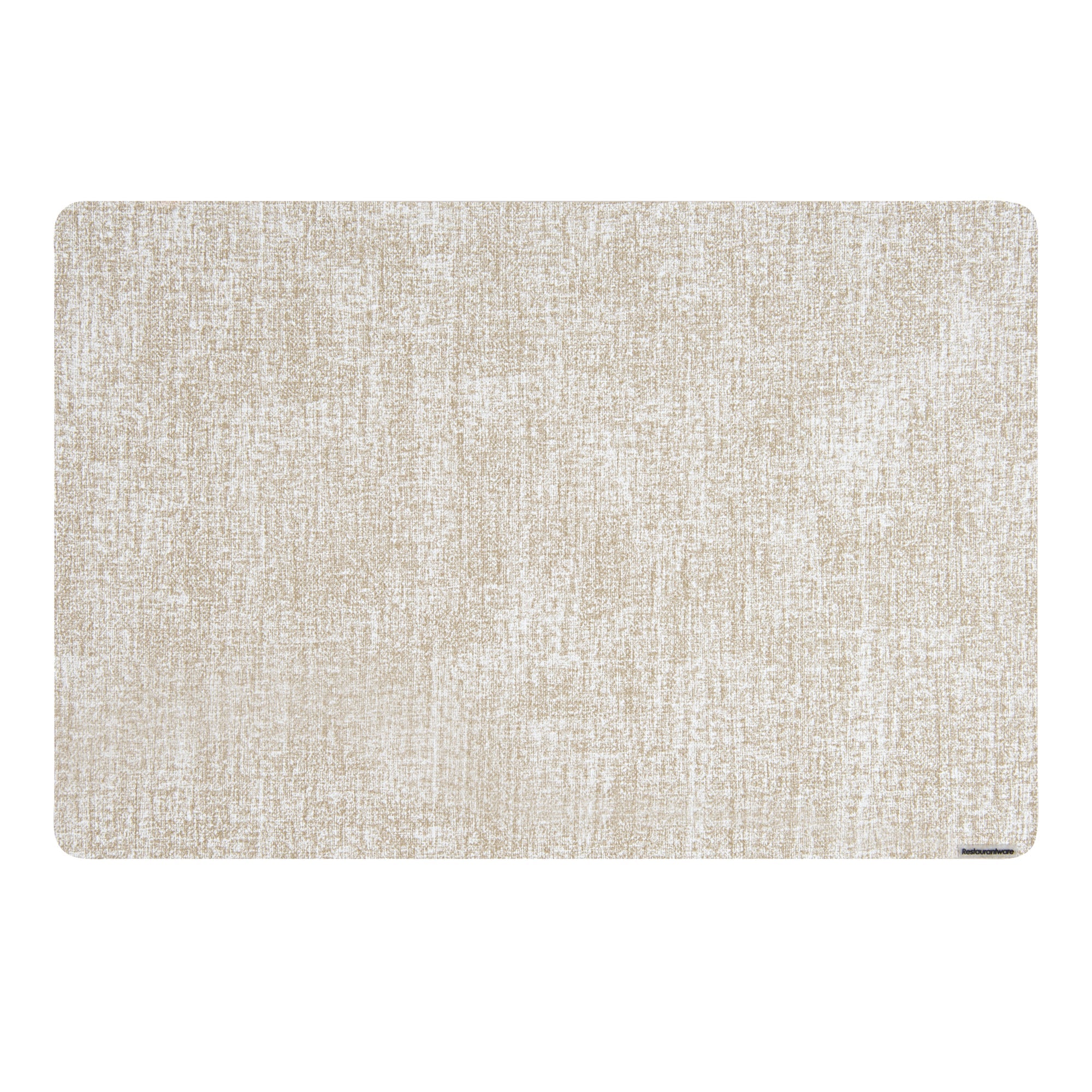 Denim Mesh Rectangle White Vinyl Linen-Feel Placemat - 17 3/4" x 11 3/4" - 6 count box