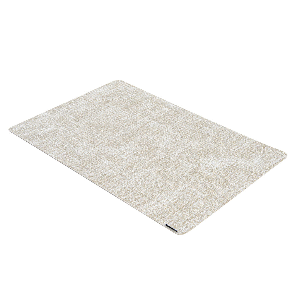 Denim Mesh Rectangle White Vinyl Linen-Feel Placemat - 17 3/4" x 11 3/4" - 6 count box