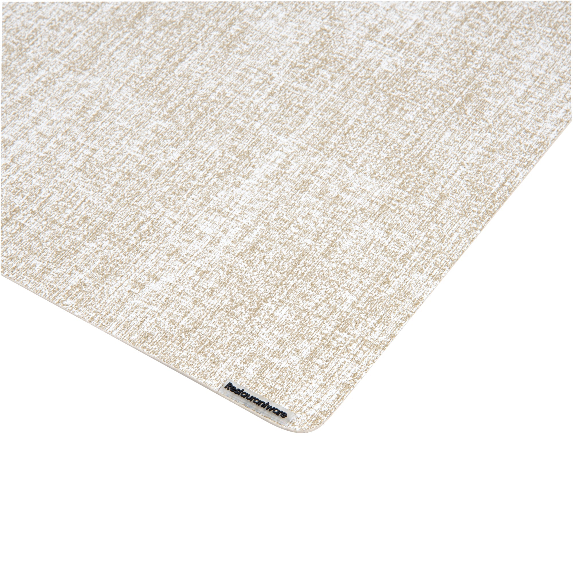 Denim Mesh Rectangle White Vinyl Linen-Feel Placemat - 17 3/4" x 11 3/4" - 6 count box