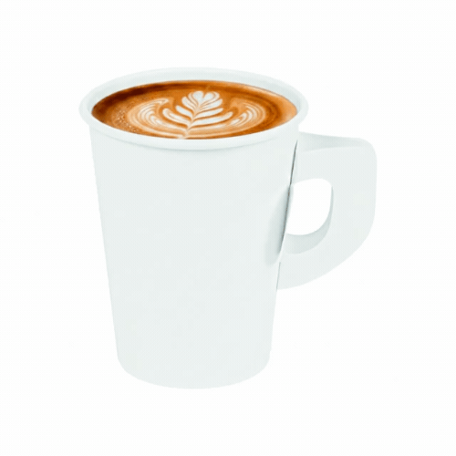Restpresso 9 oz White Paper Coffee Cup - with Handle, Single Wall - 3" x 3" x 3 1/2" - 1000 count box