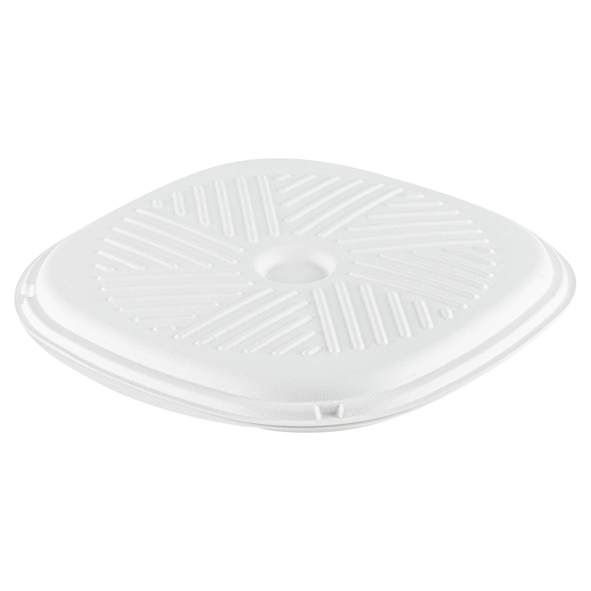Pulp Safe No PFAS Added White Sugarcane / Bagasse Pizza Box - 13 3/4" x 13 3/4" x 1" - 25 count box