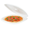 Pulp Safe No PFAS Added White Sugarcane / Bagasse Pizza Box - 13 3/4" x 13 3/4" x 1" - 25 count box