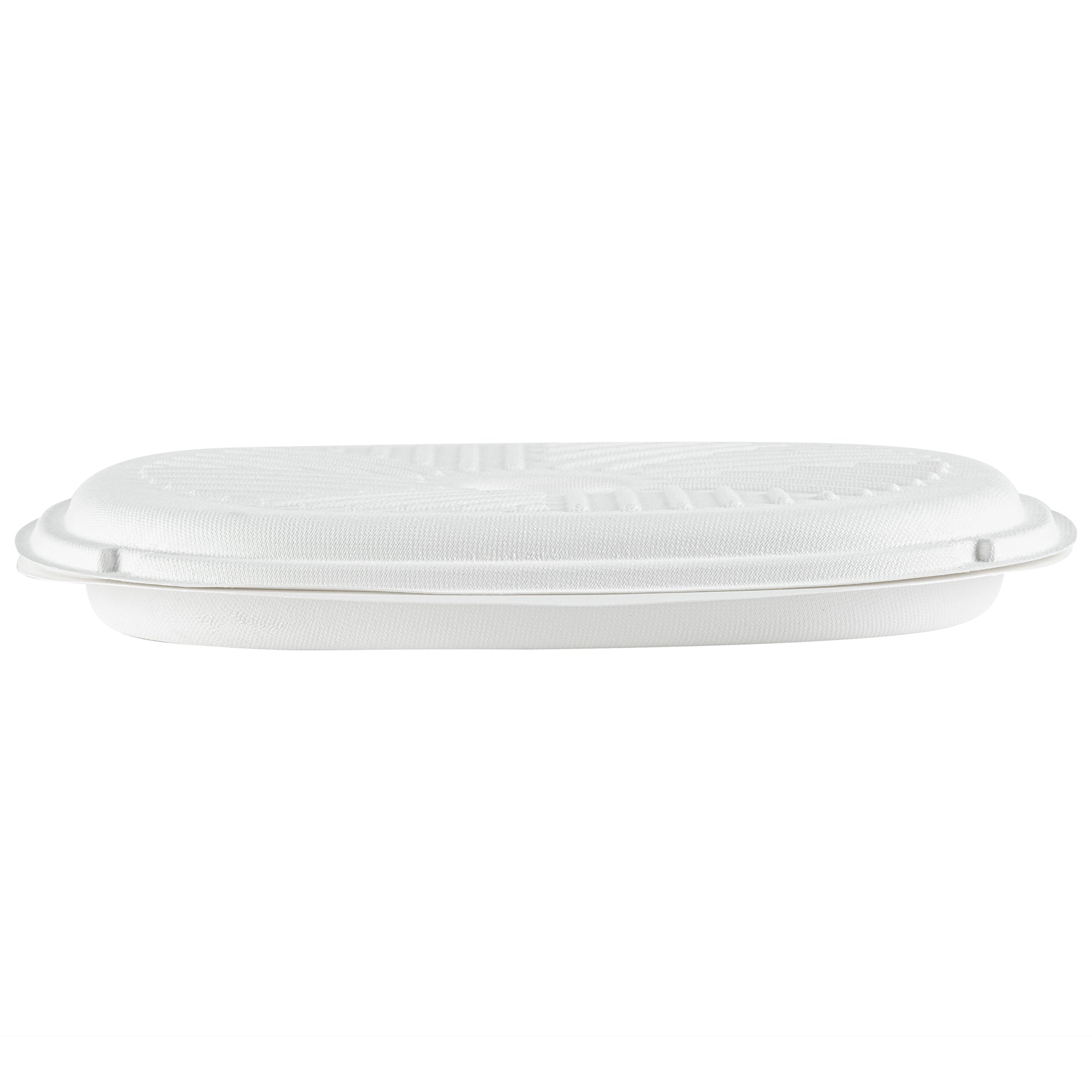 Pulp Safe No PFAS Added White Sugarcane / Bagasse Pizza Box - 13 3/4" x 13 3/4" x 1" - 25 count box