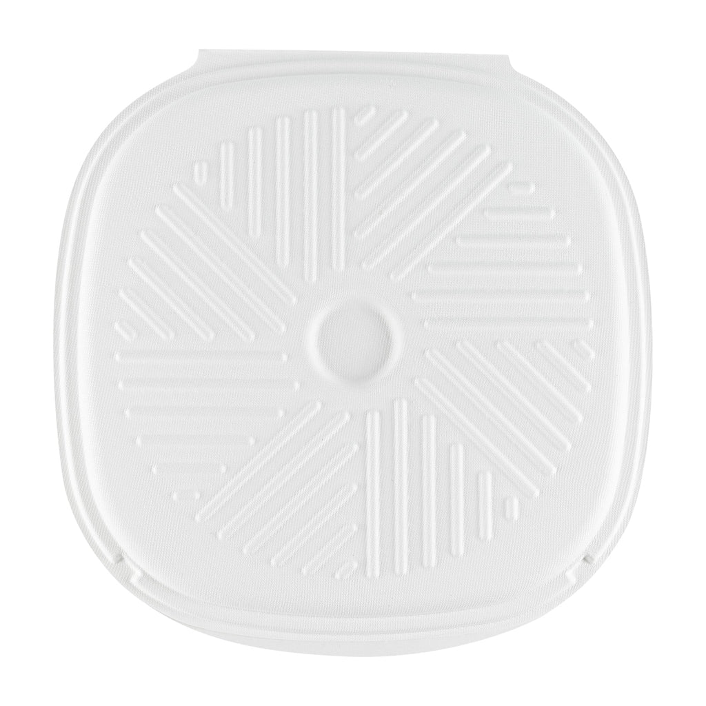 Pulp Safe No PFAS Added White Sugarcane / Bagasse Pizza Box - 13 3/4" x 13 3/4" x 1" - 25 count box