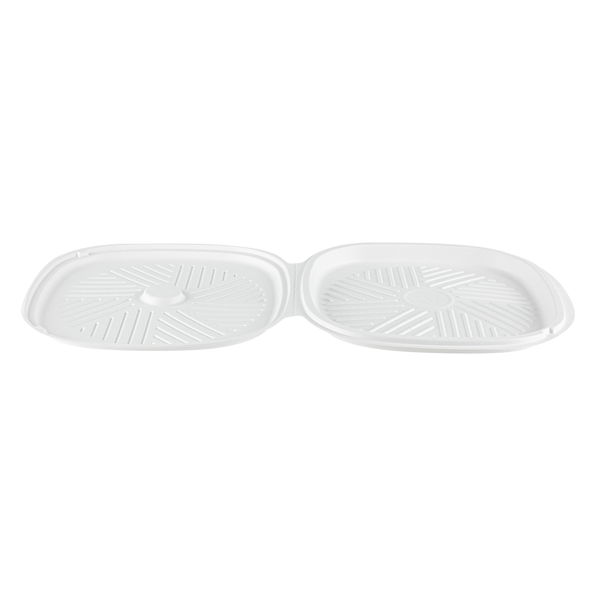 Pulp Safe No PFAS Added White Sugarcane / Bagasse Pizza Box - 13 3/4" x 13 3/4" x 1" - 25 count box