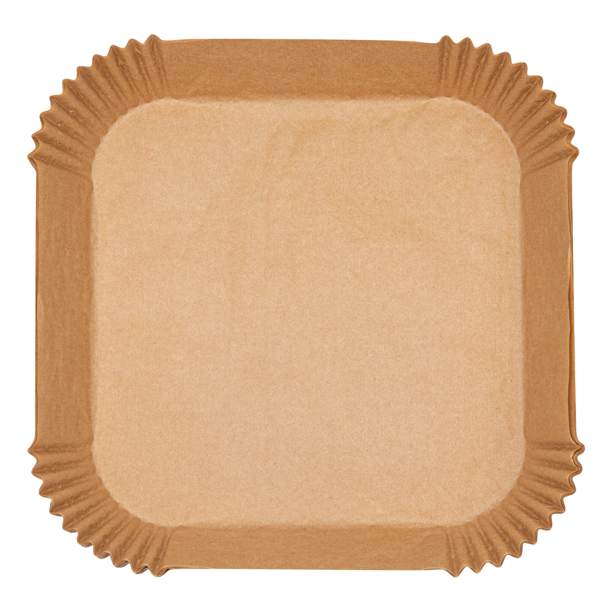 Pastry Tek Square Unbleached Air Fryer Liner / Parchment Paper - Silicone Coated - 8" x 8" x 1 3/4" - 100 count box