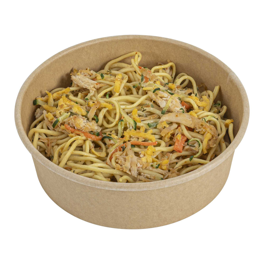 Bio Tek 17 oz Round Kraft Paper Take Out Container - 6" x 6" x 1 3/4" - 50 count box