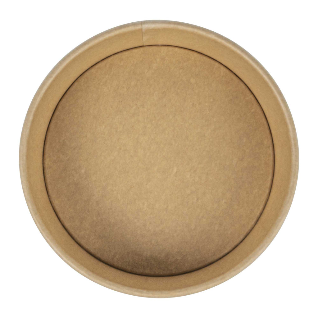 Bio Tek 17 oz Round Kraft Paper Take Out Container - 6" x 6" x 1 3/4" - 50 count box