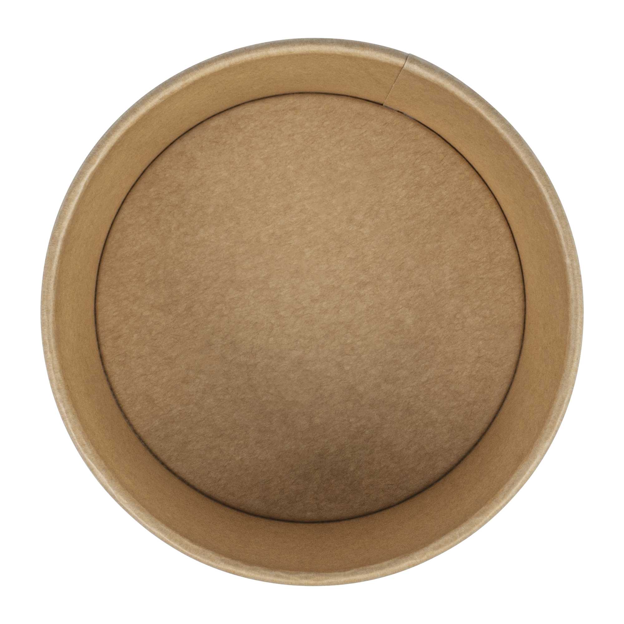 Bio Tek 34 oz Round Kraft Paper Take Out Container - 6" x 6" x 3" - 50 count box