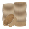 Bio Tek 37 oz Round Kraft Paper Take Out Container - 6 1/2" x 6 1/2" x 2 1/2" - 50 count box