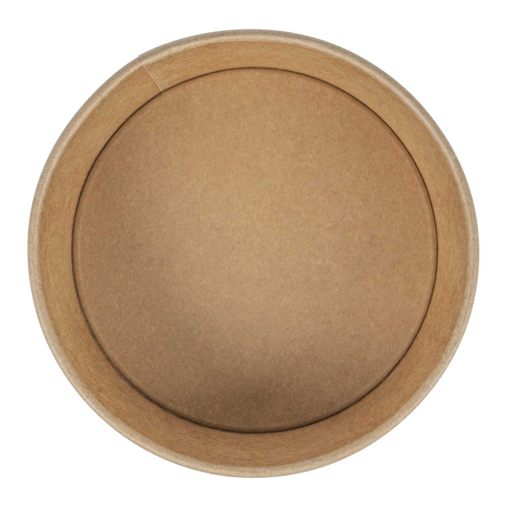 Bio Tek 37 oz Round Kraft Paper Take Out Container - 6 1/2" x 6 1/2" x 2 1/2" - 50 count box