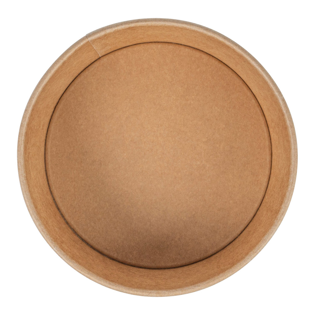 Bio Tek 37 oz Round Kraft Paper Take Out Container - 6 1/2" x 6 1/2" x 2 1/2" - 200 count box