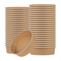 Bio Tek 22 oz Round Kraft Paper Take Out Container - 6 1/2" x 6 1/2" x 1 3/4" - 200 count box