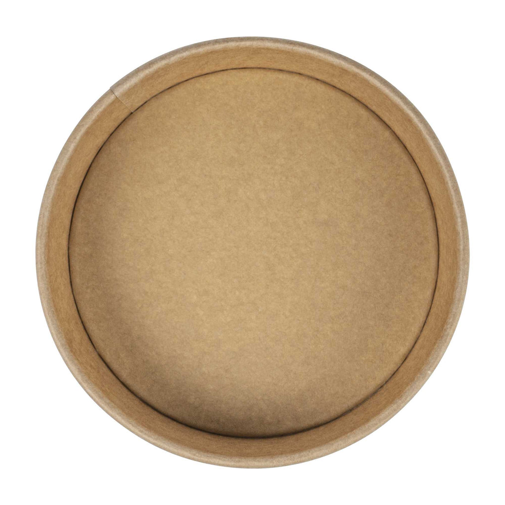 Bio Tek 22 oz Round Kraft Paper Take Out Container - 6 1/2" x 6 1/2" x 1 3/4" - 50 count box