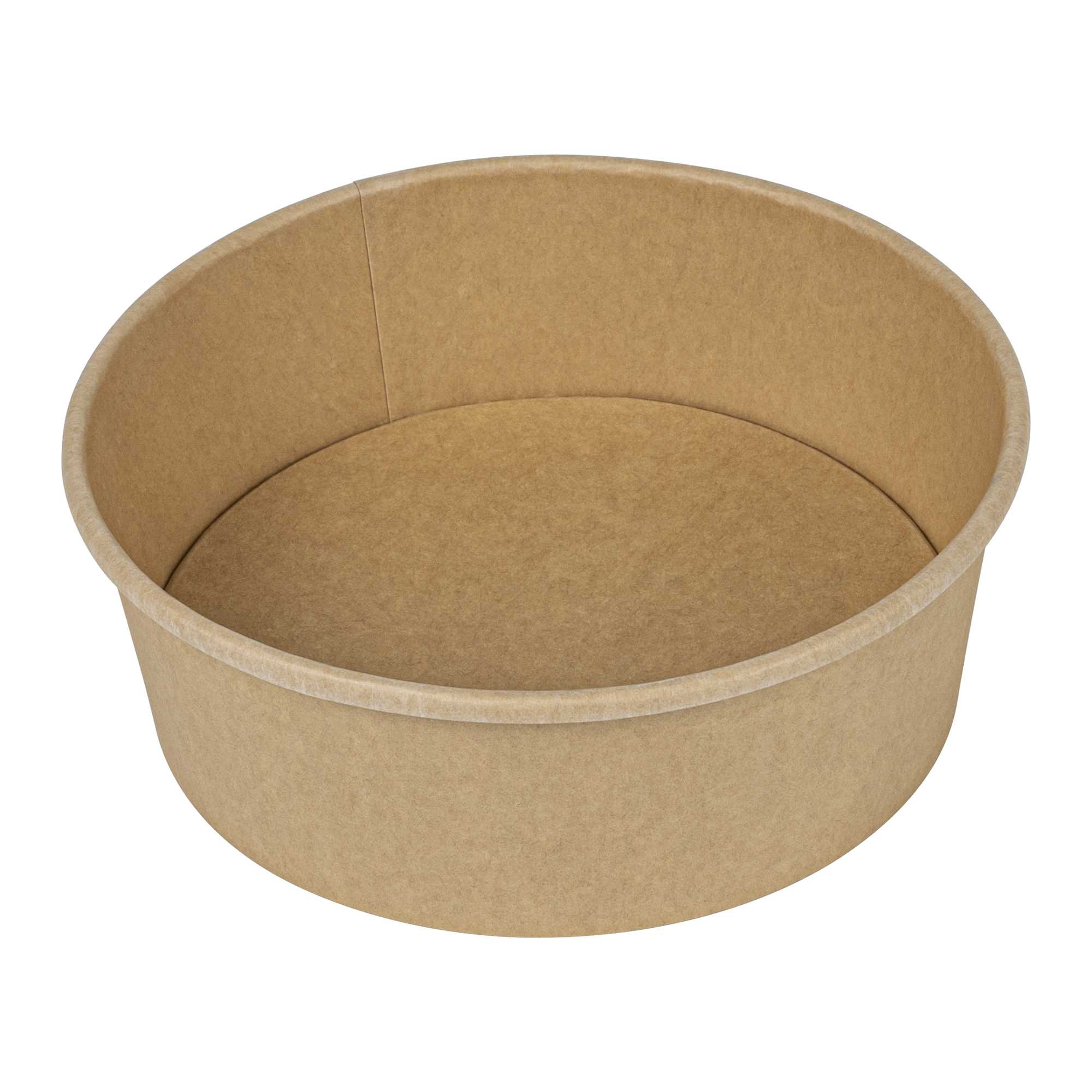 Bio Tek 45 oz Round Kraft Paper Take Out Container - 7 1/4" x 7 1/4" x 2 1/2" - 50 count box