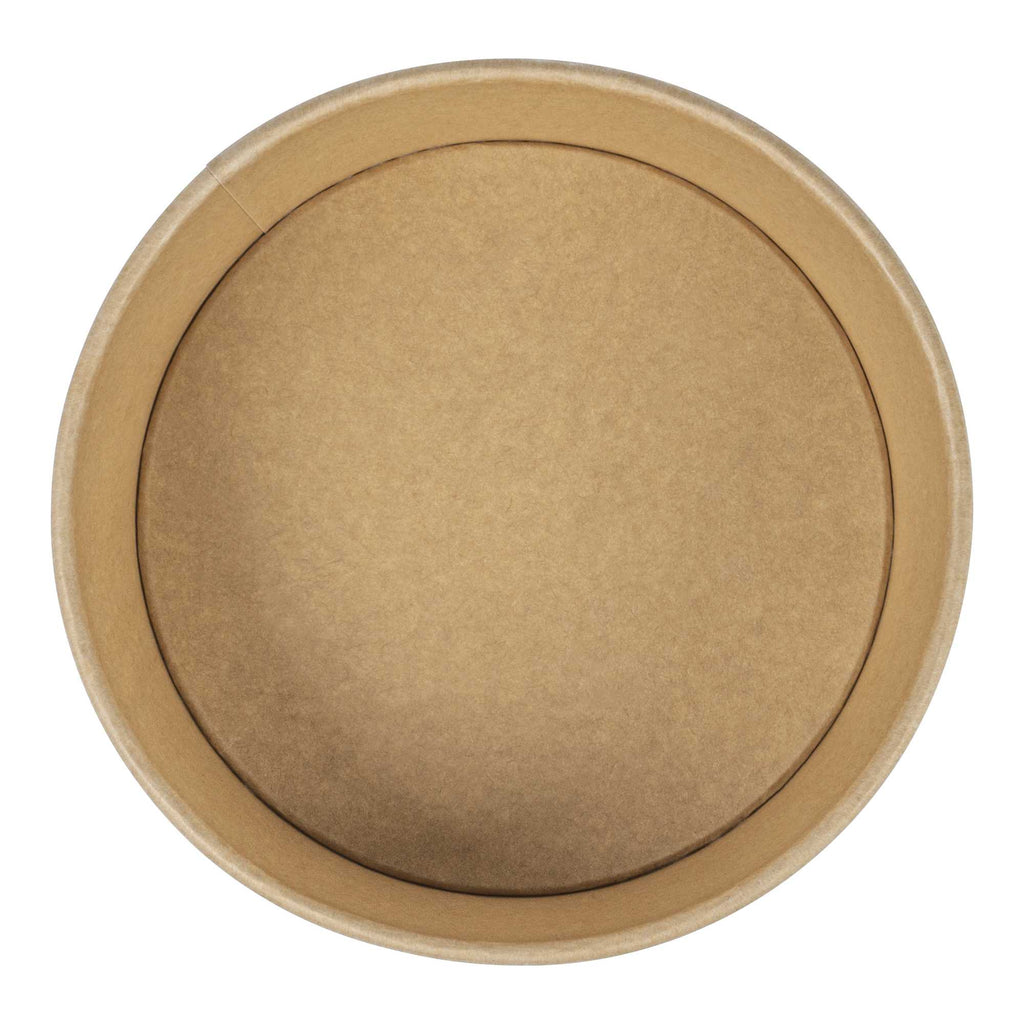 Bio Tek 45 oz Round Kraft Paper Take Out Container - 7 1/4" x 7 1/4" x 2 1/2" - 50 count box