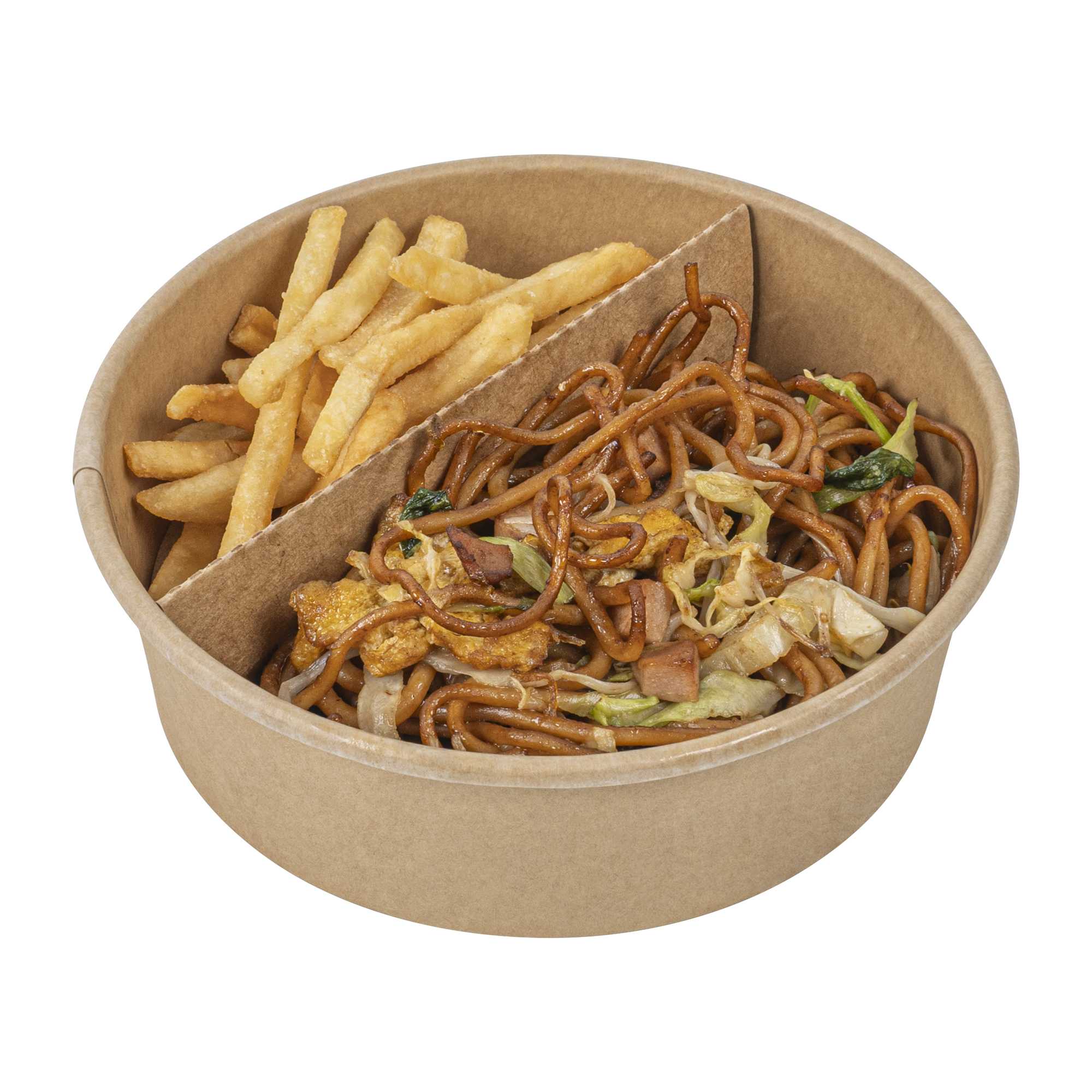Bio Tek Kraft Paper 2-Compartment Insert - Fits 17, 25, 33 and 34 oz Containers - 200 count box
