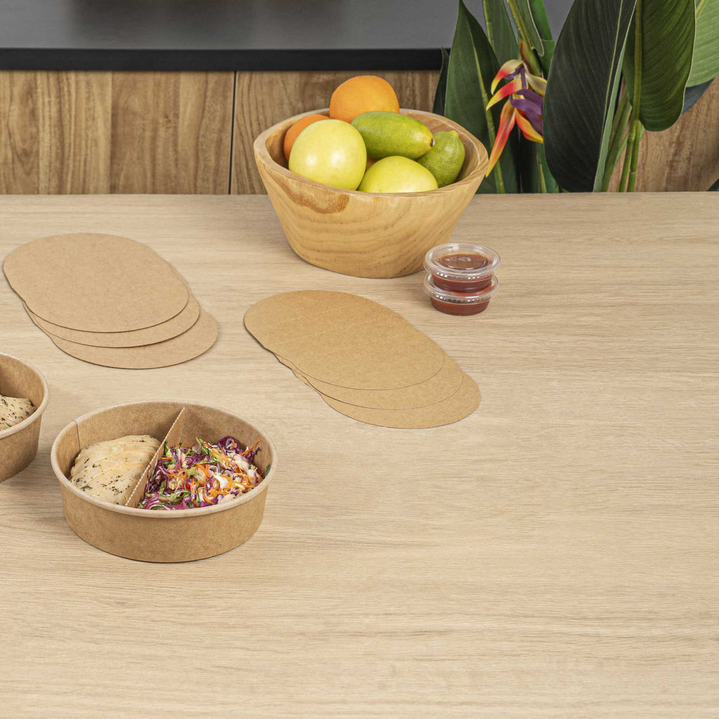 Bio Tek Kraft Paper 2-Compartment Insert - Fits 17, 25, 33 and 34 oz Containers - 200 count box