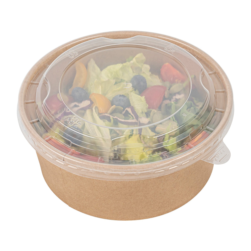 Bio Tek Clear Plastic Take Out Container Lid - Fits 22, 37 and 42 oz Containers - 200 count box