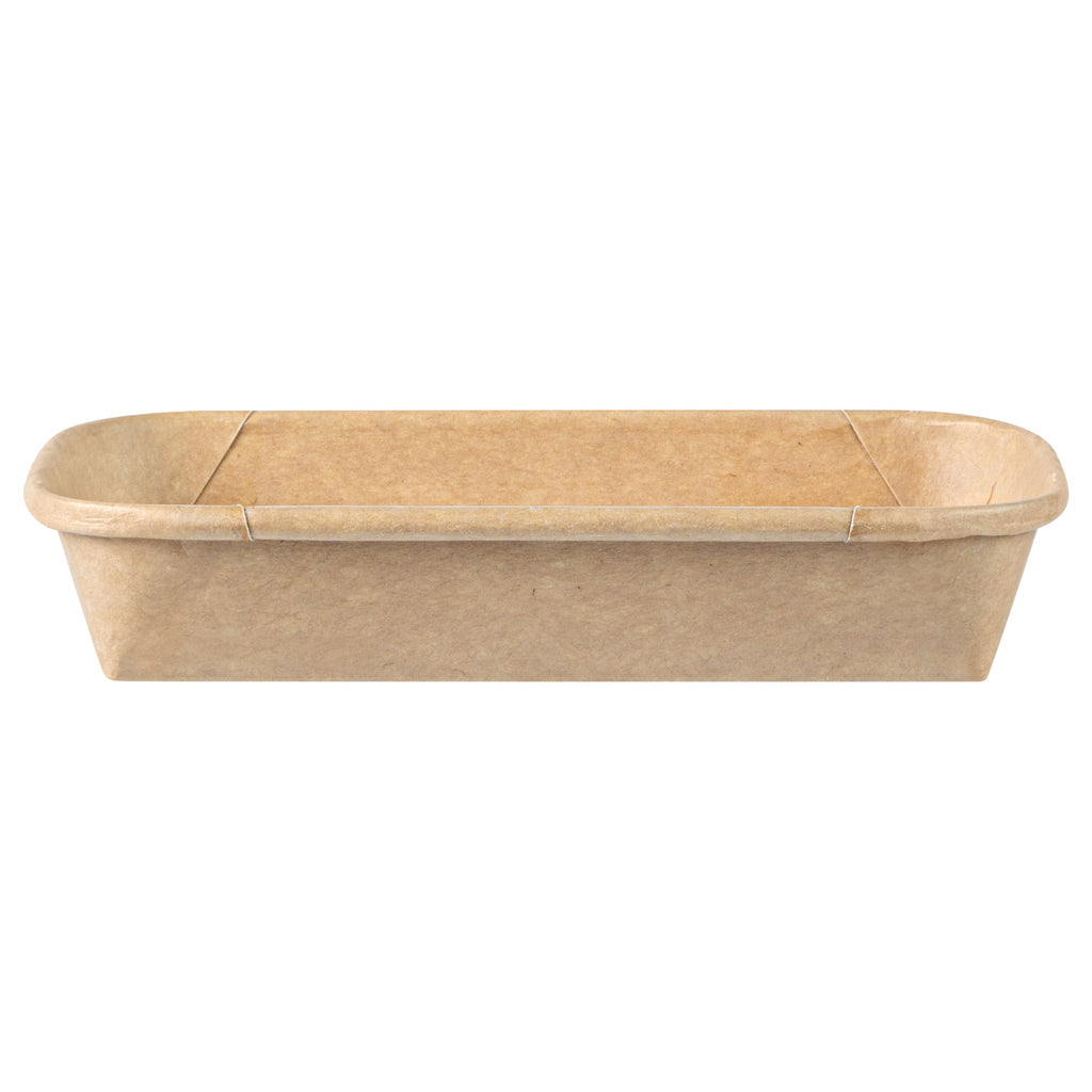 Matsuri Vision 5 oz Rectangle Kraft Paper Sushi Container - 5 1/2" x 3 1/4" x 1" - 50 count box