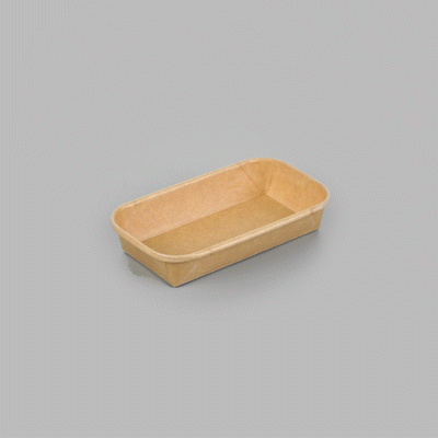 Matsuri Vision 5 oz Rectangle Kraft Paper Sushi Container - 5 1/2" x 3 1/4" x 1" - 100 count box
