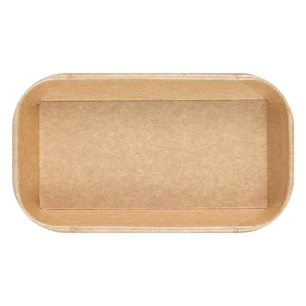 Matsuri Vision 5 oz Rectangle Kraft Paper Sushi Container - 5 1/2" x 3 1/4" x 1" - 100 count box