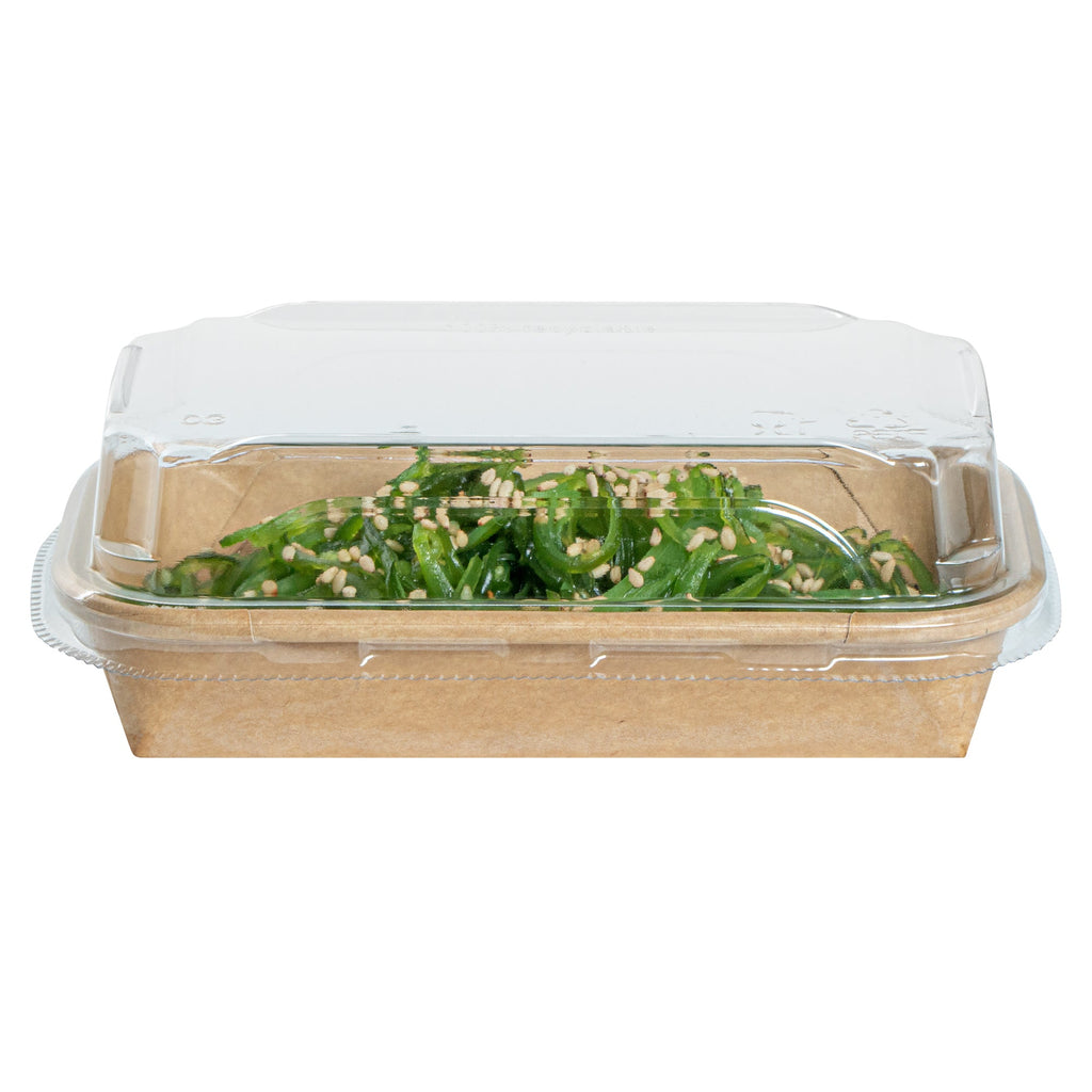 Matsuri Vision Clear PET Plastic Lid - Fits 5 oz Sushi Container, Anti-Fog - 50 count box