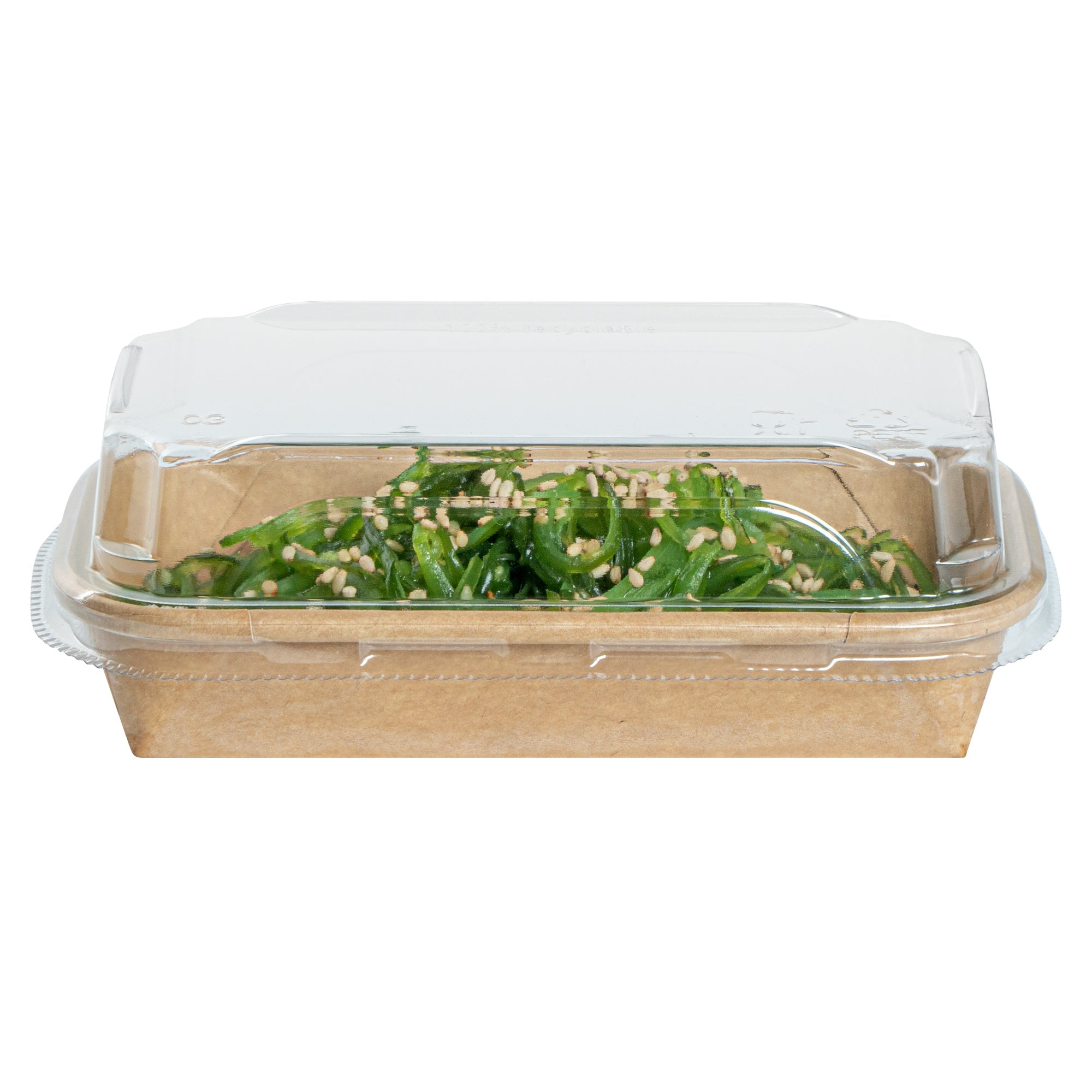 Matsuri Vision Clear PET Plastic Lid - Fits 5 oz Sushi Container, Anti-Fog - 50 count box