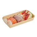 Matsuri Vision 6 oz Rectangle Kraft Paper Sushi Container - 6 1/4" x 3 1/2" x 1" - 100 count box