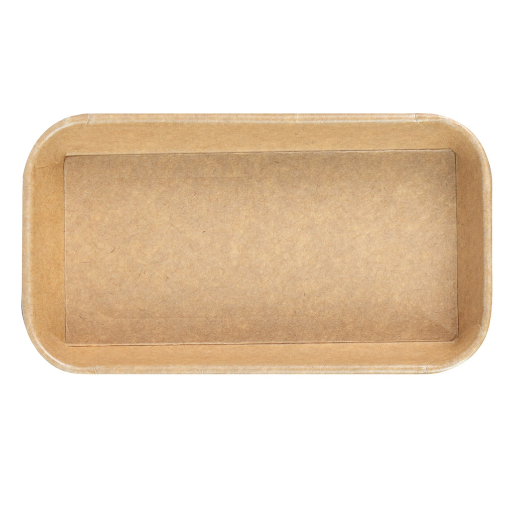 Matsuri Vision 6 oz Rectangle Kraft Paper Sushi Container - 6 1/4" x 3 1/2" x 1" - 100 count box