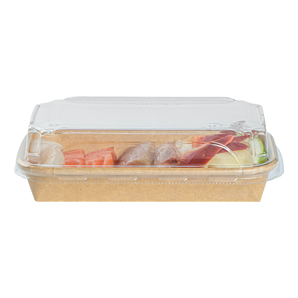 Matsuri Vision Clear PET Plastic Lid - Fits 6 oz Sushi Container, Anti-Fog - 100 count box